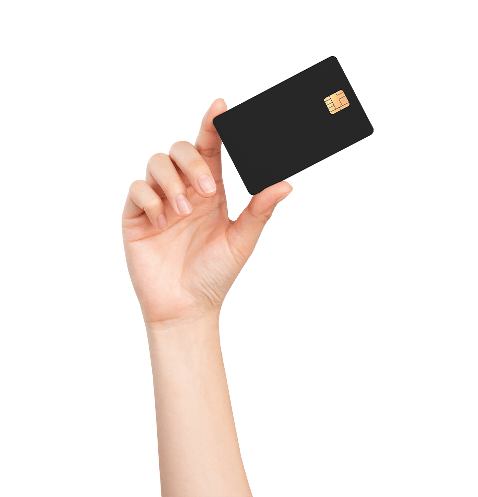 close up of hand holding a credit card