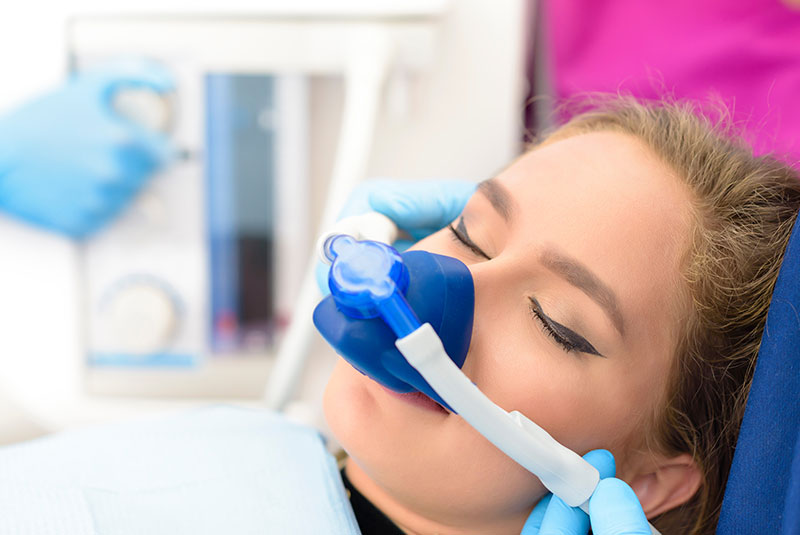 patient undergoing nitrous oxide for their dental treatment