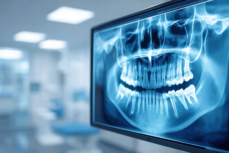 close up of dental x ray vision